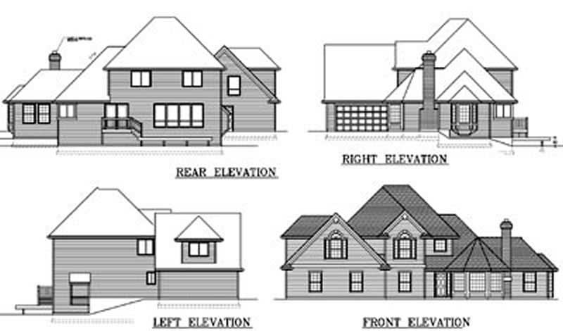 Home Plan Rear Elevation of this 3-Bedroom,2218 Sq Ft Plan -119-1017