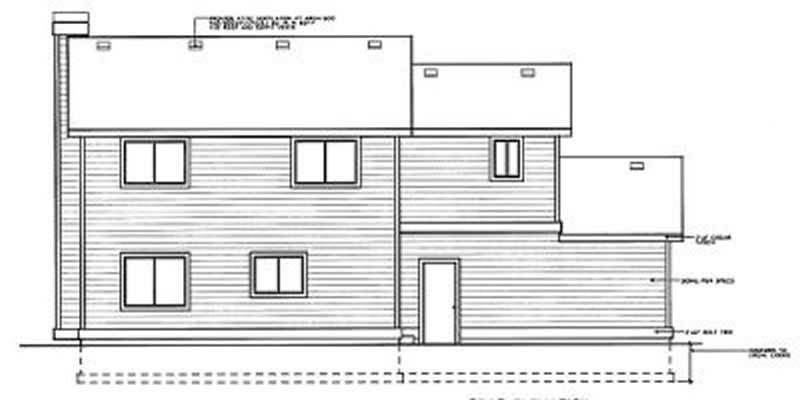 Home Plan Rear Elevation of this 4-Bedroom,1632 Sq Ft Plan -119-1024