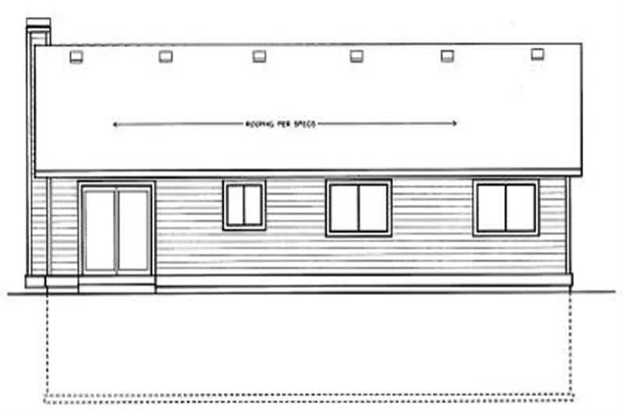 Home Plan Rear Elevation of this 3-Bedroom,1314 Sq Ft Plan -119-1027