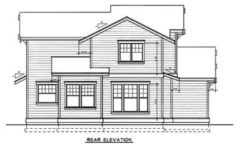 Home Plan Rear Elevation of this 4-Bedroom,2202 Sq Ft Plan -119-1028