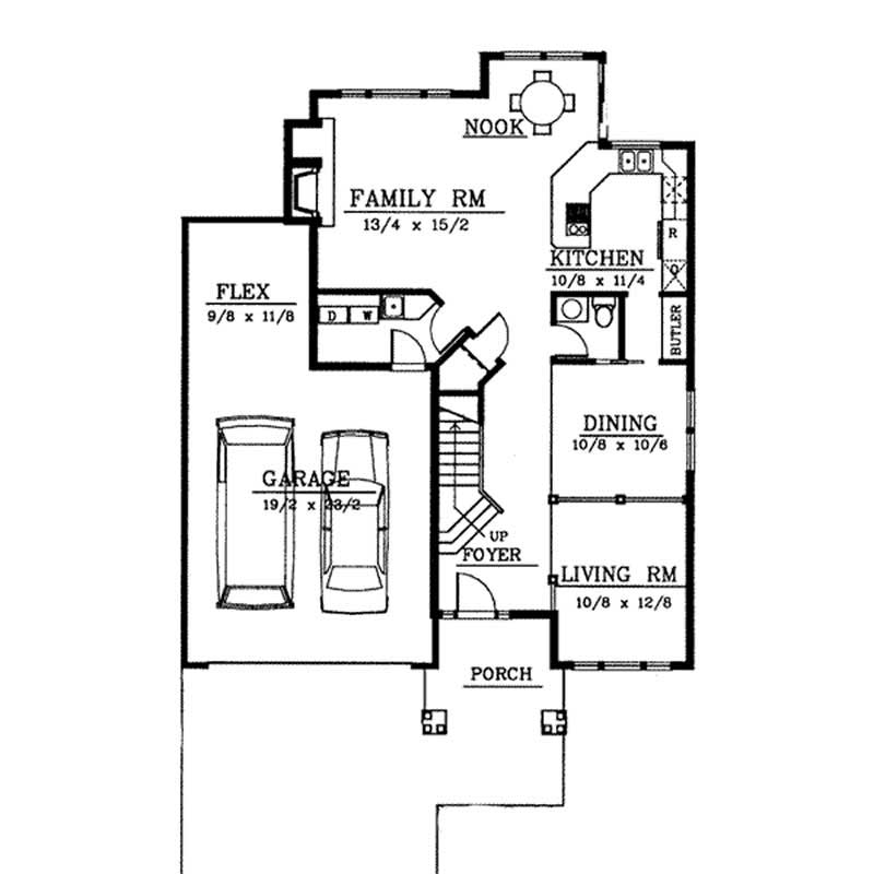 Floor Plan First Story of Contemporary Plan #119-1028