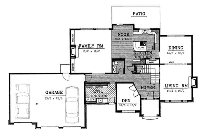 Floor Plan First Story of Contemporary Plan #119-1029
