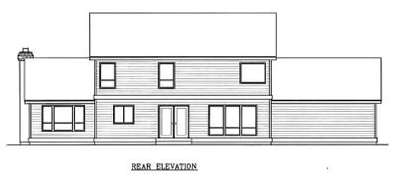 Home Plan Rear Elevation of this 4-Bedroom,2909 Sq Ft Plan -119-1033