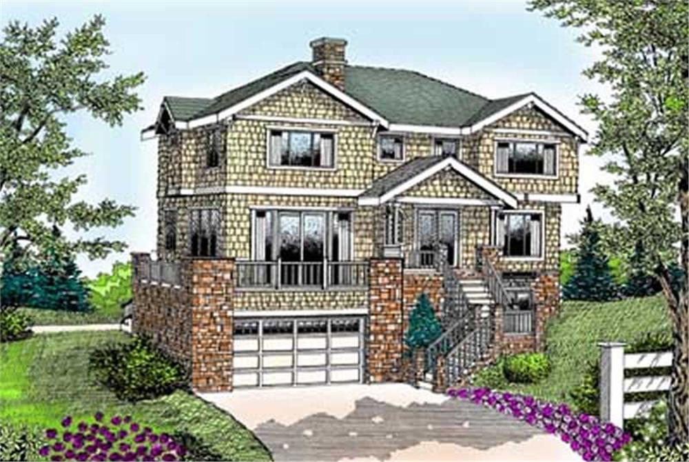Front elevation of Coastal home (ThePlanCollection: House Plan #119-1035)
