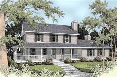 5-Bedroom, 2561 Sq Ft Country House Plan - 119-1037 - Front Exterior
