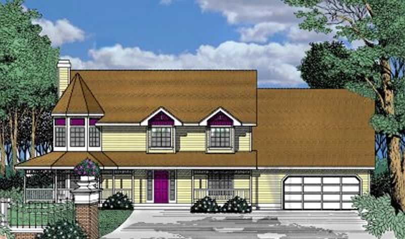 Front View of this 4-Bedroom, 2524 Sq Ft Plan - 119-1038