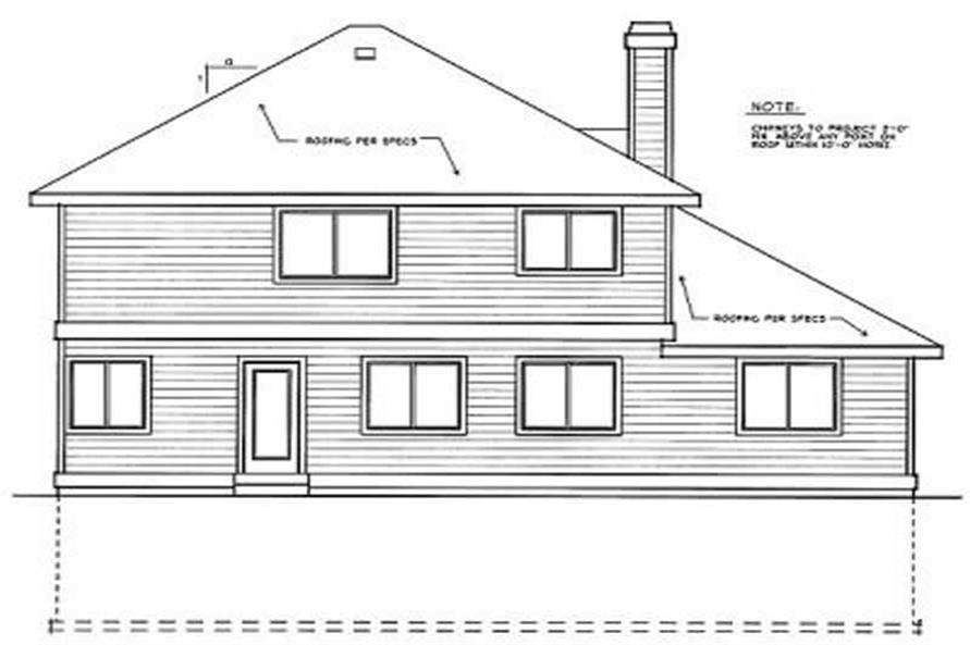 Home Plan Rear Elevation of this 5-Bedroom,2430 Sq Ft Plan -119-1040