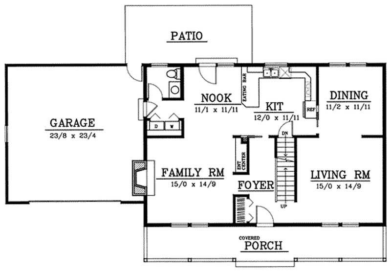 Floor Plan First Story of Country Plan #119-1044