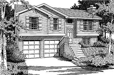 4-Bedroom, 1183 Sq Ft Multi-Level House Plan - 119-1048 - Front Exterior