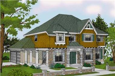 4-Bedroom, 3433 Sq Ft Country House Plan - 119-1057 - Front Exterior
