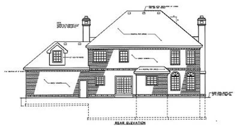 Home Plan Rear Elevation of this 3-Bedroom,2874 Sq Ft Plan -119-1060