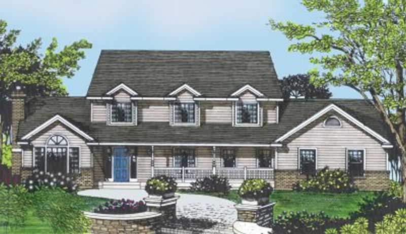 Front View of this 4-Bedroom, 2625 Sq Ft Plan - 119-1061