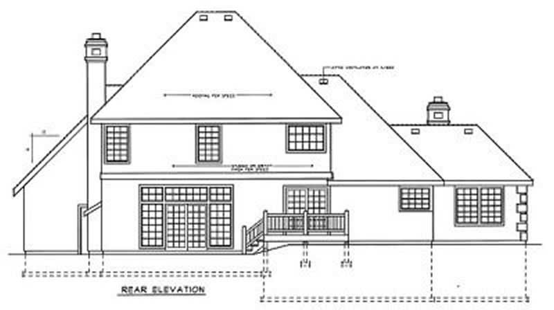 Home Plan Rear Elevation of this 4-Bedroom,2406 Sq Ft Plan -119-1062