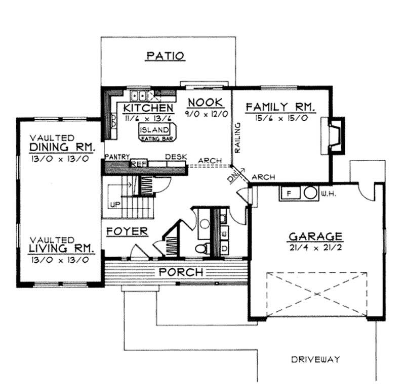 Floor Plan First Story of Contemporary Plan #119-1063