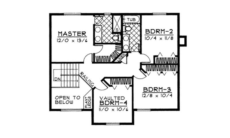 Floor Plan Second Story of Contemporary Plan #119-1063