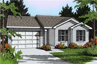3-Bedroom, 1135 Sq Ft Ranch House Plan - 119-1065 - Front Exterior