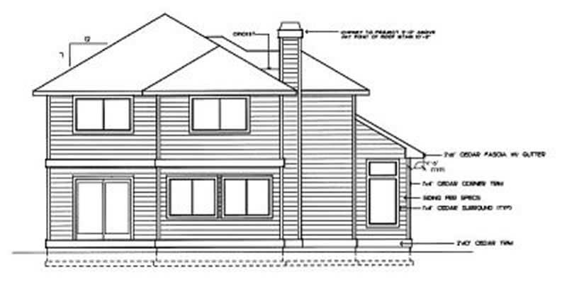 Home Plan Rear Elevation of this 3-Bedroom,2285 Sq Ft Plan -119-1067