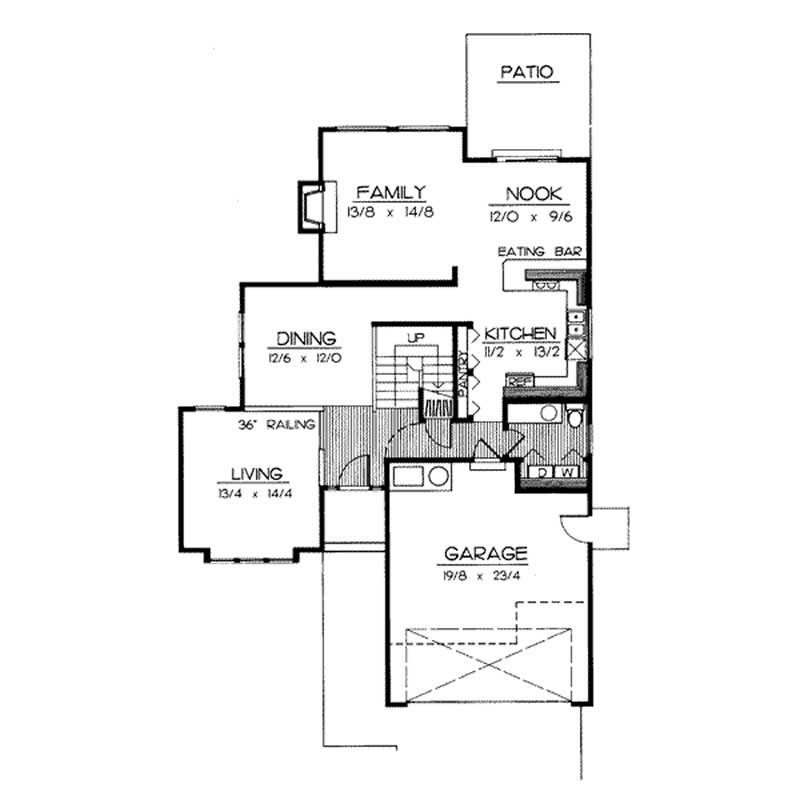 Floor Plan First Story of Contemporary Plan #119-1067