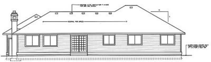 Home Plan Rear Elevation of this 3-Bedroom,1871 Sq Ft Plan -119-1075