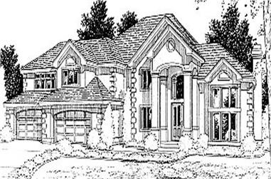 4-Bedroom, 4545 Sq Ft Luxury House Plan - 119-1080 - Front Exterior