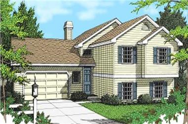 2-Bedroom, 1126 Sq Ft Multi-Level House Plan - 119-1085 - Front Exterior