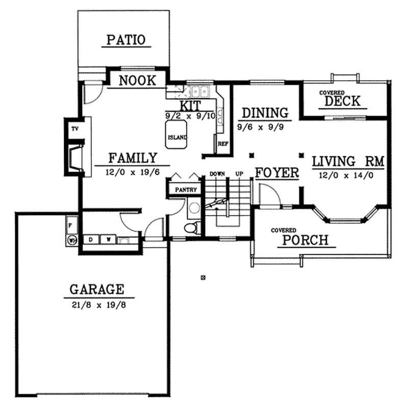 Floor Plan First Story of Contemporary Plan #119-1088