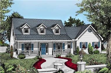 3-Bedroom, 1992 Sq Ft Country House Plan - 119-1091 - Front Exterior