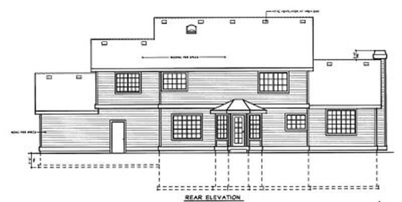 Home Plan Rear Elevation of this 3-Bedroom,2646 Sq Ft Plan -119-1096