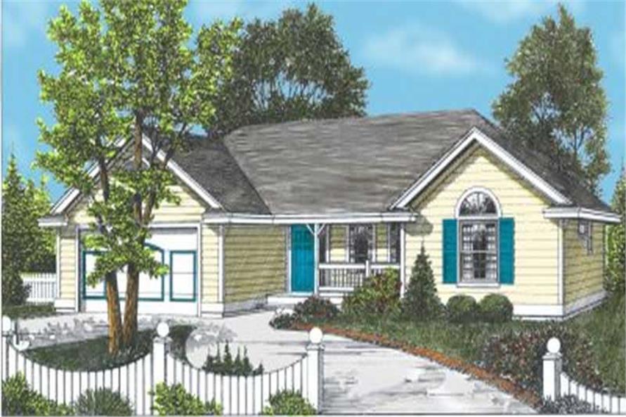 Front View of this 2-Bedroom, 1436 Sq Ft Plan - 119-1103