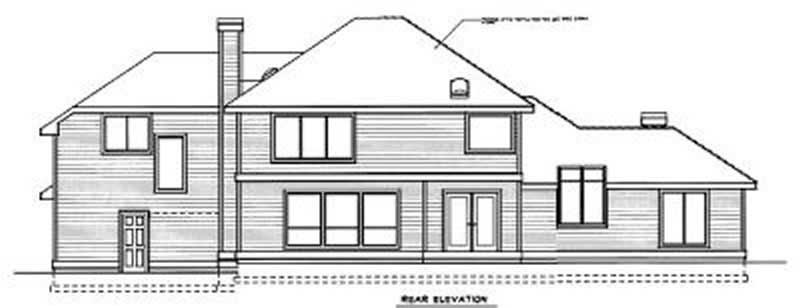 Home Plan Rear Elevation of this 4-Bedroom,2845 Sq Ft Plan -119-1104