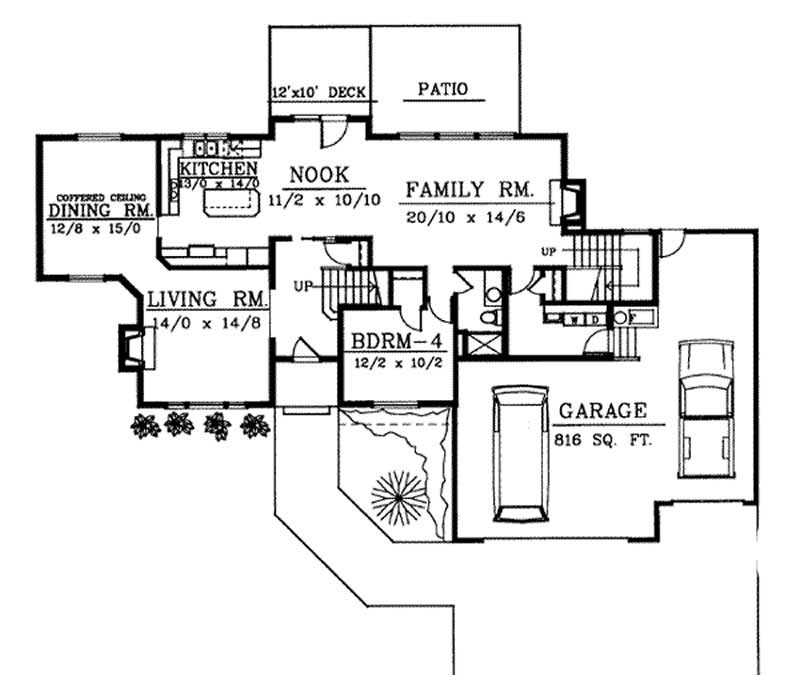 Floor Plan First Story of Traditional Plan #119-1104
