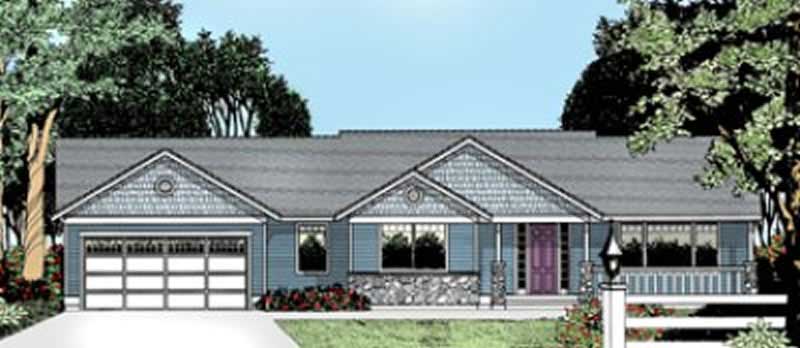 Front View of this 3-Bedroom, 1996 Sq Ft Plan - 119-1106