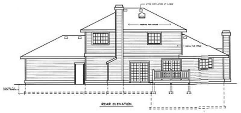 Home Plan Rear Elevation of this 3-Bedroom,1922 Sq Ft Plan -119-1107