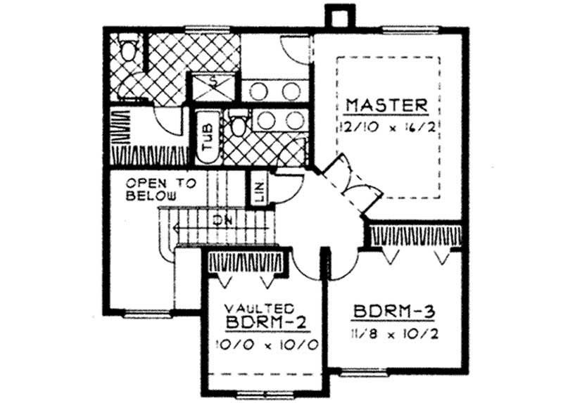 Floor Plan Second Story of Traditional Plan #119-1107