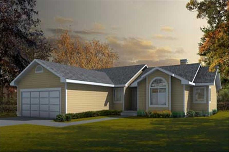 3-Bedroom, 1381 Sq Ft Ranch House Plan - 119-1119 - Front Exterior