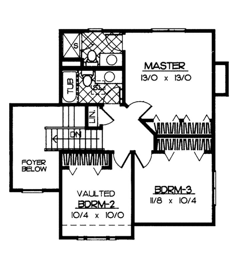 Floor Plan Second Story of French Plan #119-1120