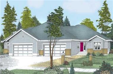 3-Bedroom, 1768 Sq Ft Multi-Unit House Plan - 119-1125 - Front Exterior