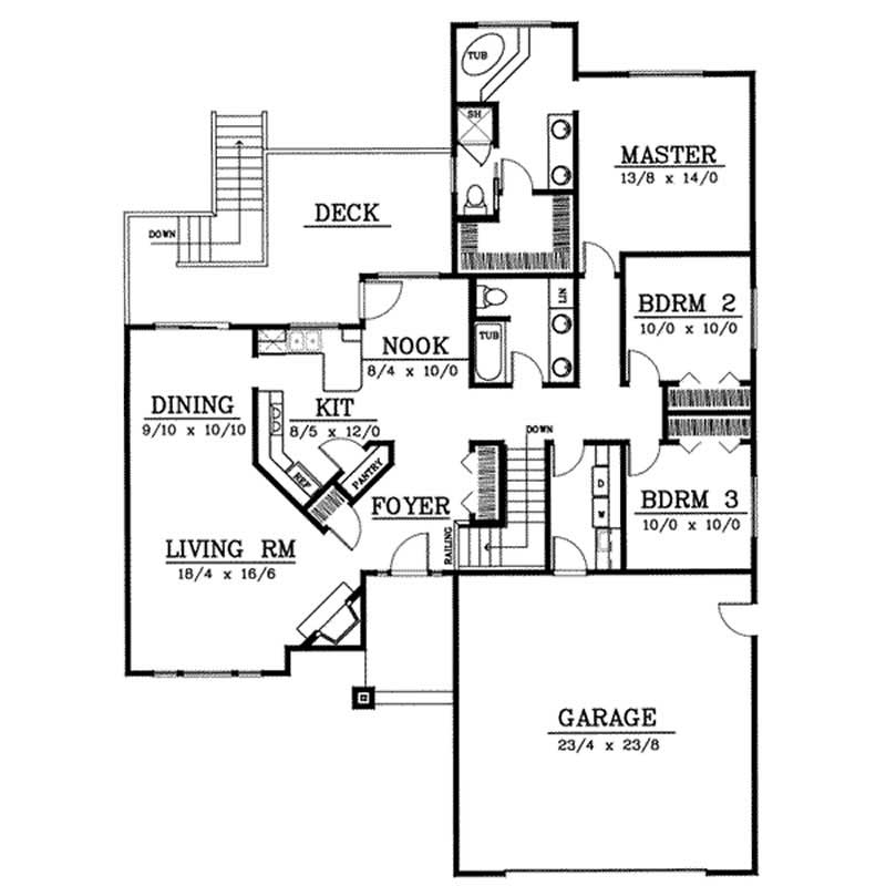 Floor Plan First Story of Contemporary Plan #119-1128