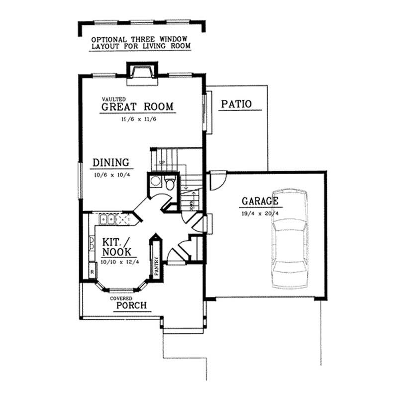 Floor Plan First Story of Country Plan #119-1131