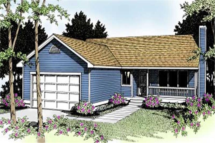 3-Bedroom, 1410 Sq Ft Ranch House Plan - 119-1138 - Front Exterior