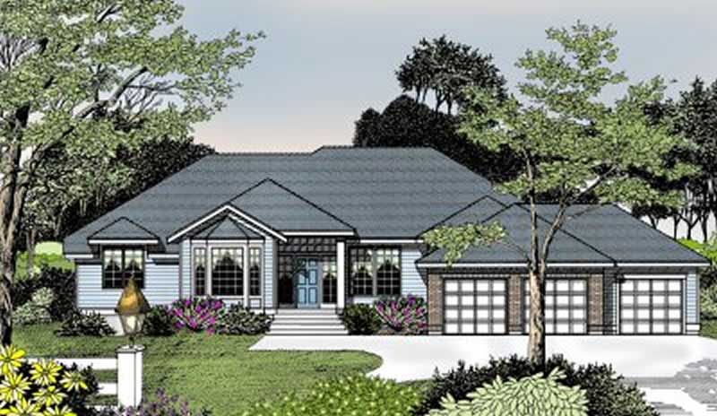 Front View of this 3-Bedroom, 2327 Sq Ft Plan - 119-1141