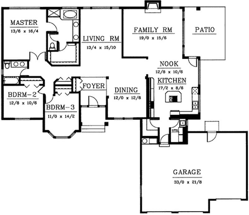Floor Plan First Story of Contemporary Plan #119-1141
