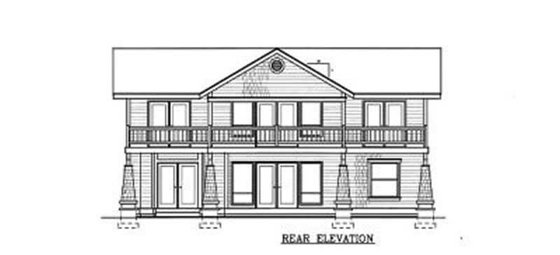 Home Plan Rear Elevation of this 4-Bedroom,3664 Sq Ft Plan -119-1143