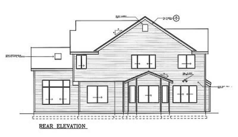Home Plan Rear Elevation of this 3-Bedroom,2329 Sq Ft Plan -119-1150