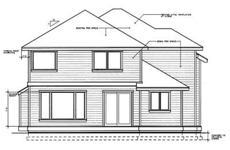 Home Plan Rear Elevation of this 4-Bedroom,2216 Sq Ft Plan -119-1153