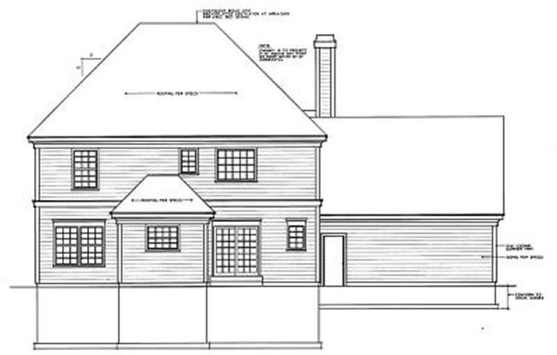 Home Plan Rear Elevation of this 3-Bedroom,2106 Sq Ft Plan -119-1156