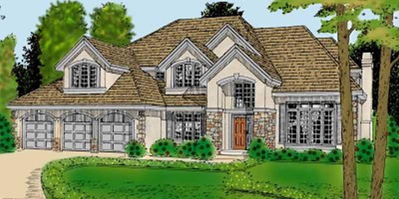 Front View of this 4-Bedroom, 3483 Sq Ft Plan - 119-1159