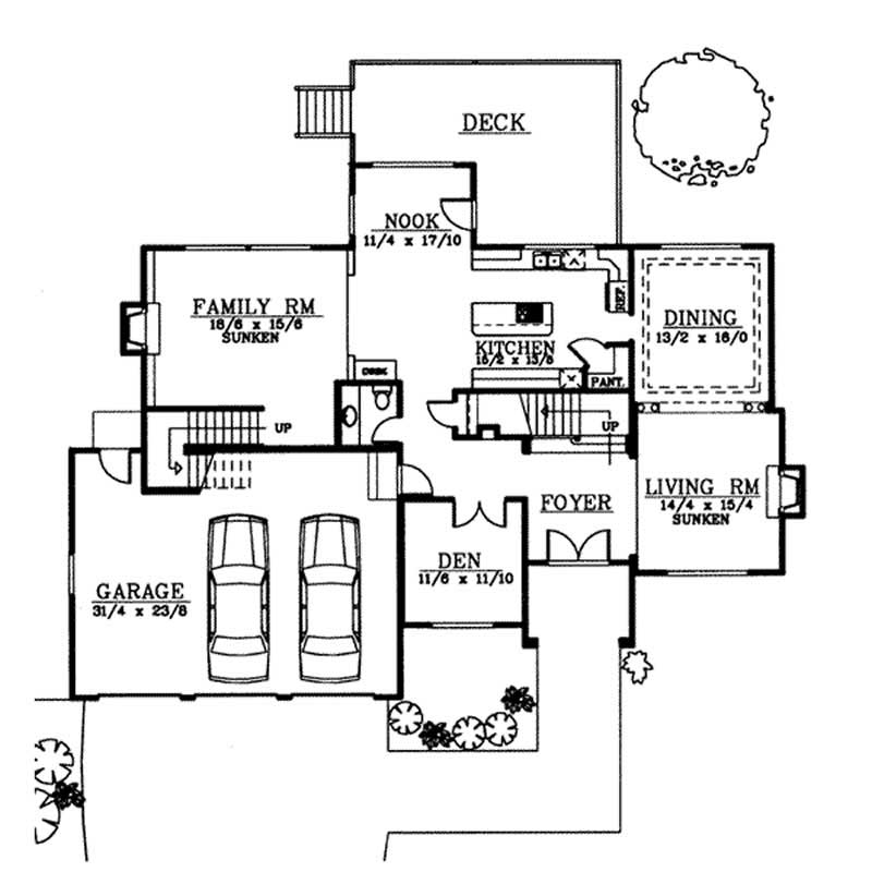 Floor Plan First Story of European Plan #119-1159