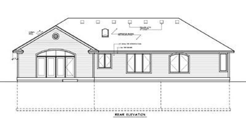 Home Plan Rear Elevation of this 3-Bedroom,2163 Sq Ft Plan -119-1160