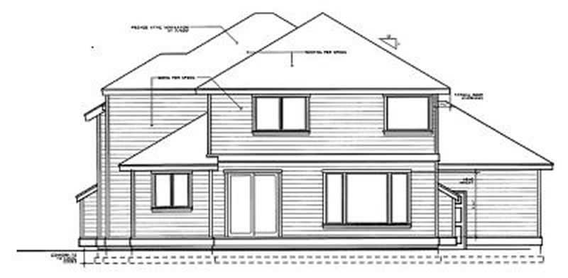 Home Plan Rear Elevation of this 4-Bedroom,2527 Sq Ft Plan -119-1165